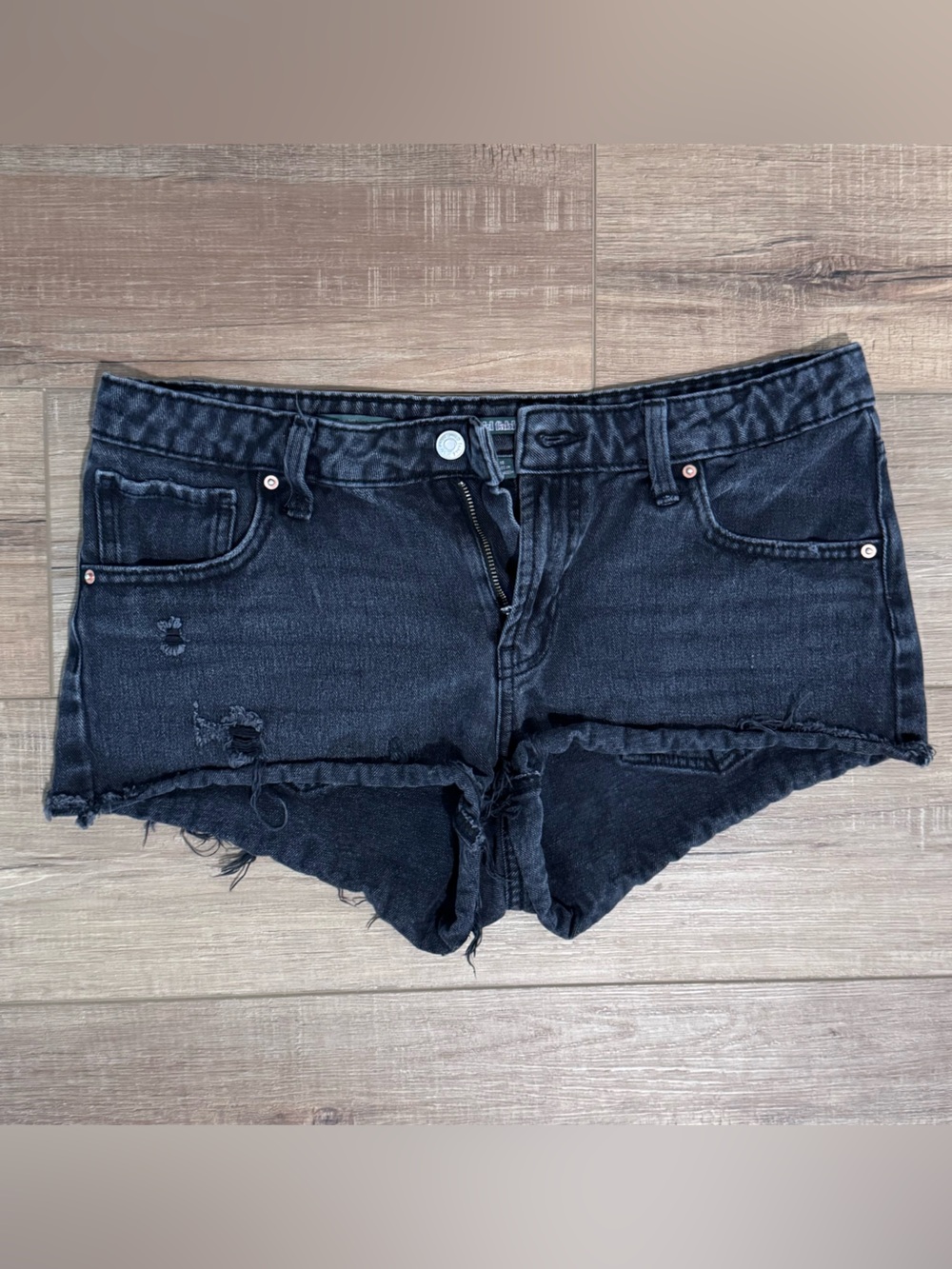 wild fable Low Rise Black Distressed Denim Cutoff Shorts